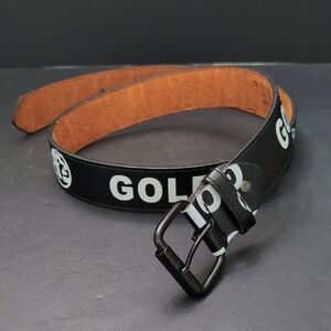 Genuine Leather Italian Style Black/Brown Men's Golfer Belt,M/M 34"-36".